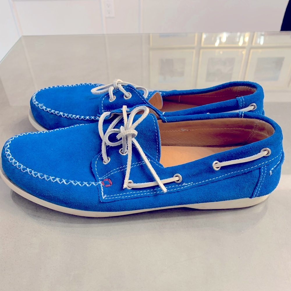 Del Toro Blue Suede Boat Shoes loafers moccasins size 12